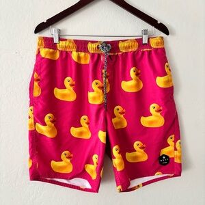 Neff‎ Rubber Ducky Swim Trunks – Men’s Size Large Pink Yellow